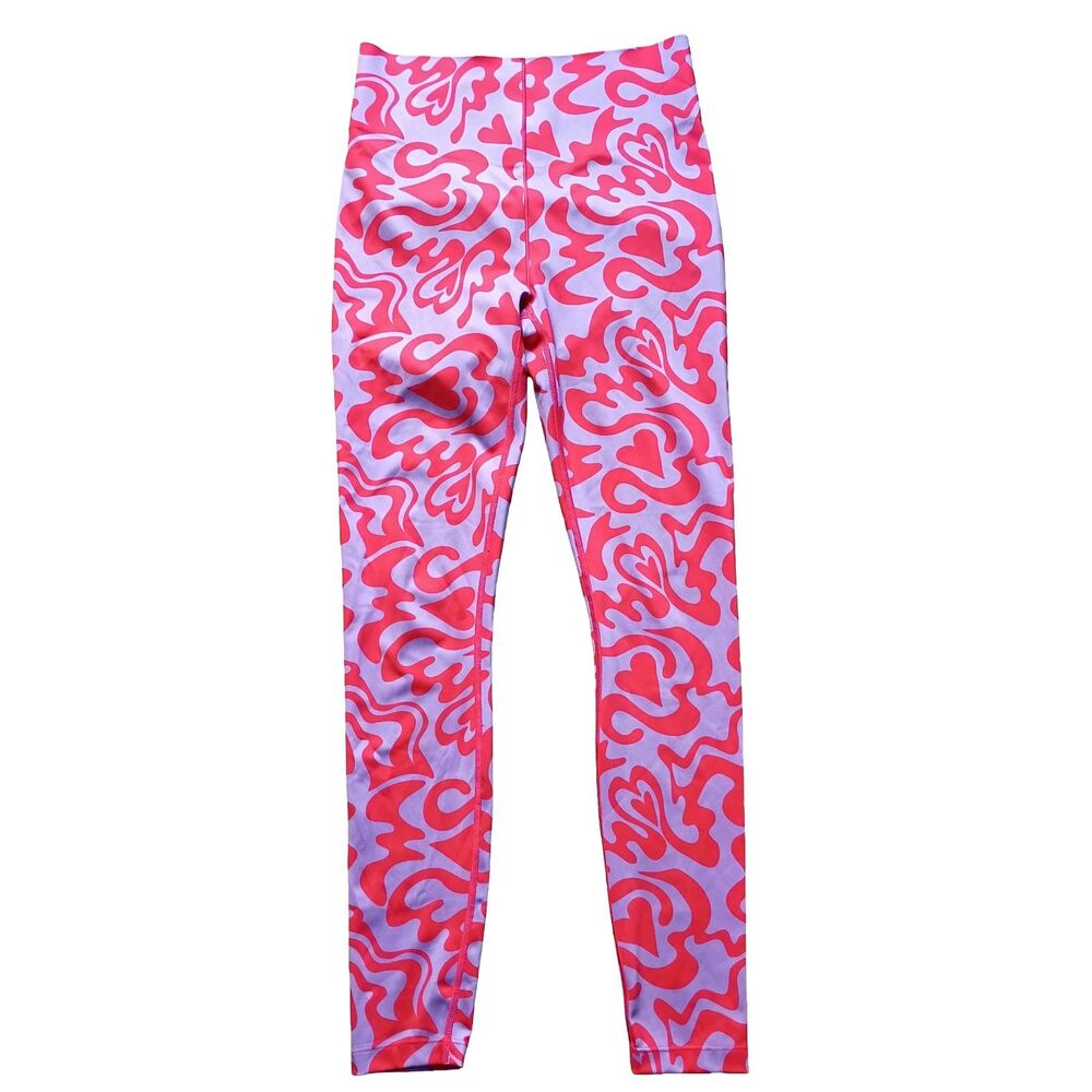 Savage X Fenty Red Purple Heart Hotline High Waist Leggings M Valentine Rhianna